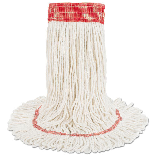 Image of Boardwalk® Super Loop Wet Mop Head, Cotton/synthetic Fiber, 5" Headband, Large Size, White, 12/carton