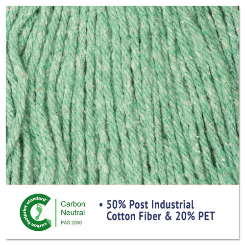 Image of Boardwalk® Super Loop Wet Mop Head, Cotton/synthetic Fiber, 5" Headband, Large Size, Green, 12/carton