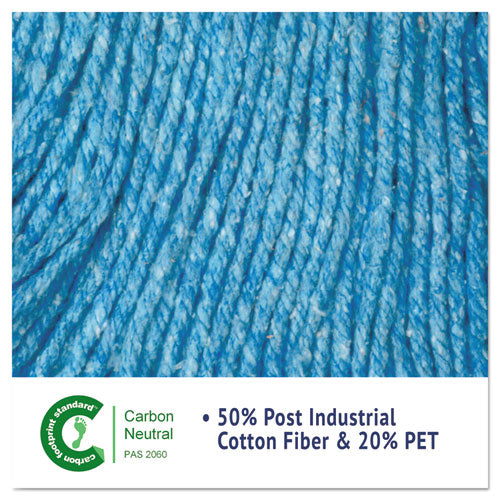 Image of Boardwalk® Super Loop Wet Mop Head, Cotton/synthetic Fiber, 5" Headband, Large Size, Blue, 12/carton