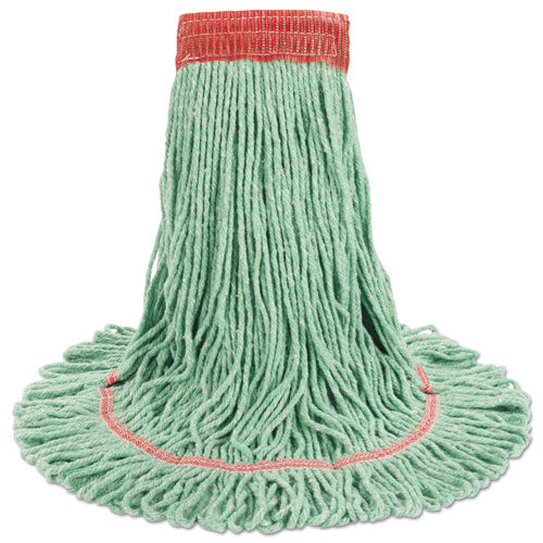 Image of Boardwalk® Super Loop Wet Mop Head, Cotton/synthetic Fiber, 5" Headband, Large Size, Green