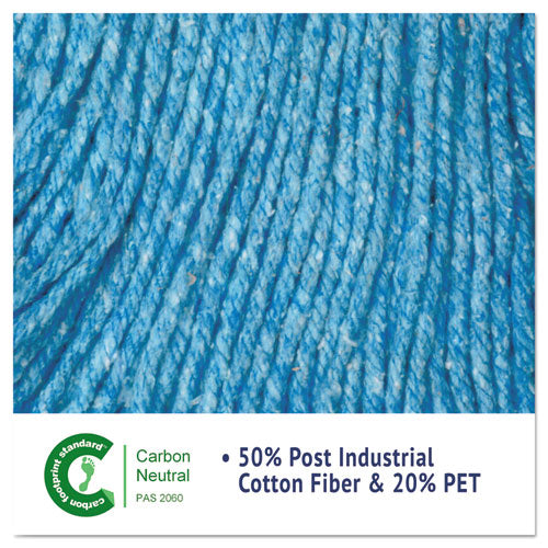Image of Boardwalk® Super Loop Wet Mop Head, Cotton/synthetic Fiber, 5" Headband, Large Size, Blue