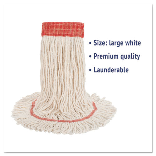 Image of Boardwalk® Super Loop Wet Mop Head, Cotton/synthetic Fiber, 5" Headband, Large Size, White