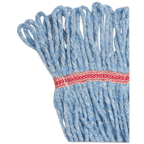 Image of Boardwalk® Super Loop Wet Mop Head, Cotton/synthetic Fiber, 5" Headband, Large Size, Blue, 12/carton