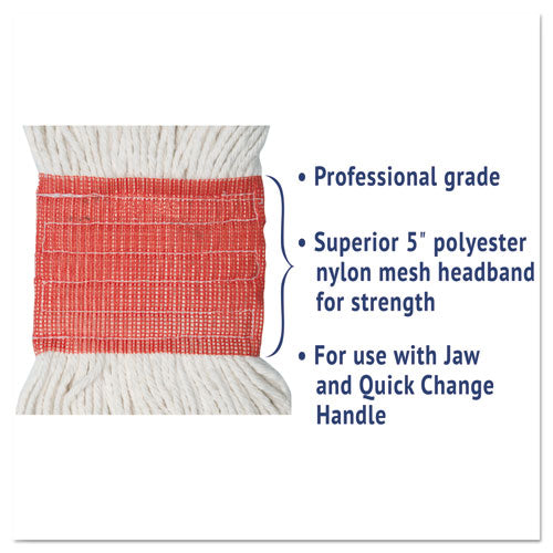 Image of Boardwalk® Super Loop Wet Mop Head, Cotton/synthetic Fiber, 5" Headband, Large Size, White