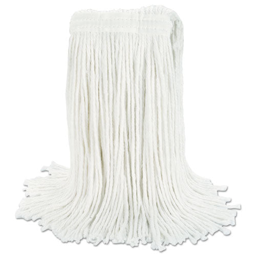 Image of Boardwalk® Cut-End Wet Mop Head, Rayon, No. 20, White, 12/carton