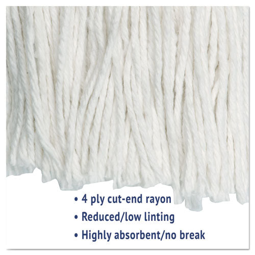 Image of Boardwalk® Cut-End Wet Mop Head, Rayon, No. 20, White