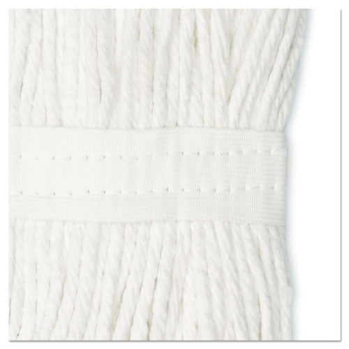 Image of Boardwalk® Cut-End Wet Mop Head, Cotton, White, #20, 12/carton