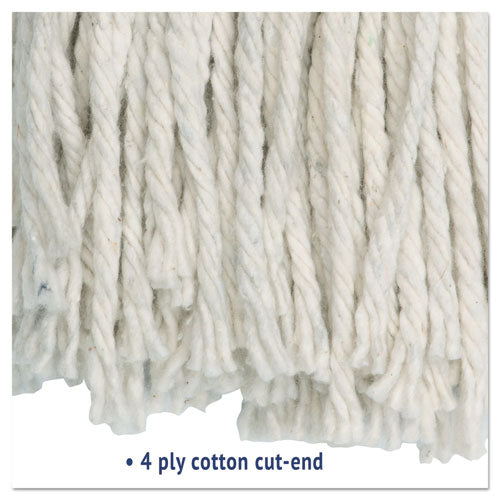 Image of Boardwalk® Cut-End Wet Mop Head, Cotton, No. 20, White
