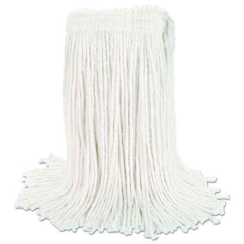 Image of Boardwalk® Cut-End Wet Mop Head, Rayon, No. 24, White, 12/carton