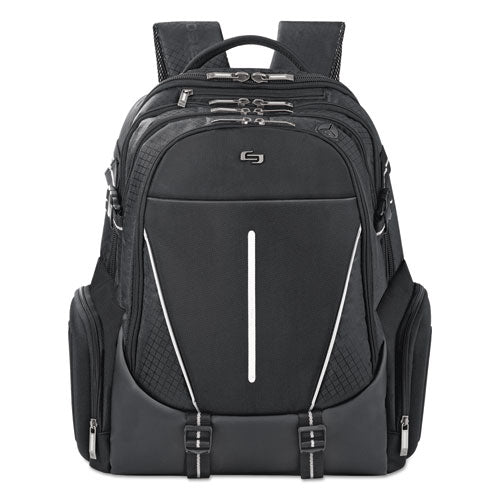 Image of Solo Active Laptop Backpack, Fits Devices Up to 17.3", Polyester, 12.5 x 6.5 x 19, Black