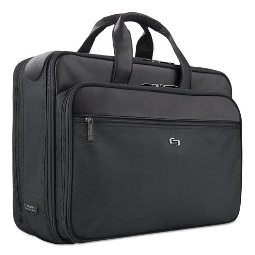 Image of Solo Classic Smart Strap Briefcase, Fits Devices Up to 16", Ballistic Polyester, 17.5 x 5.5 x 12, Black