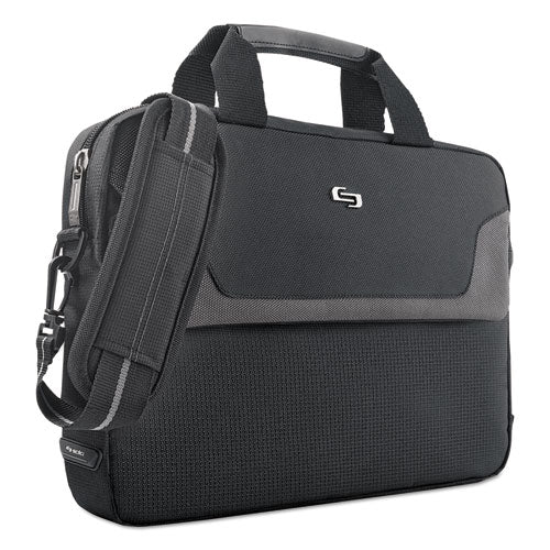 Image of Solo Pro Slim Brief, Fits Devices Up to 14.1", Polyester, 14 x 1.5 x 10.5, Black