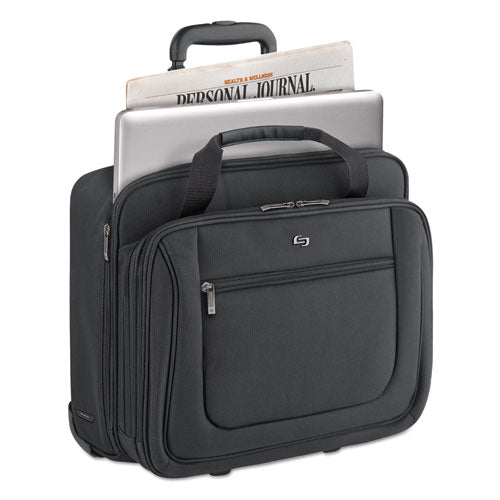 Image of Solo Classic Rolling Case, Fits Devices Up to 17.3", Polyester, 17.5 x 9 x 14, Black