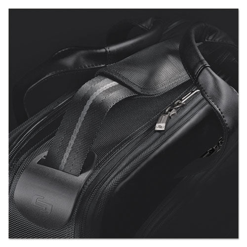 Image of Solo Classic Smart Strap Briefcase, Fits Devices Up to 16", Ballistic Polyester, 17.5 x 5.5 x 12, Black
