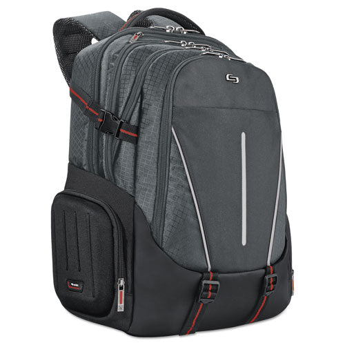 Image of Solo Active Laptop Backpack, Fits Devices Up to 17.3", Polyester, 12.5 x 6.5 x 19, Black