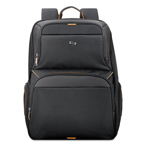 Image of Solo Urban Backpack, Fits Devices Up to 17.3", Polyester, 12.5 x 8.5 x 18.5, Black