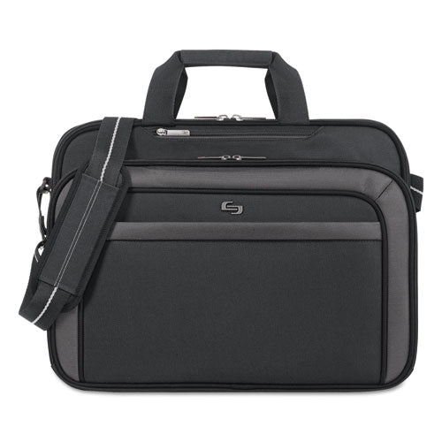 Image of Solo Pro CheckFast Briefcase, Fits Devices Up to 17.3", Polyester, 17 x 5.5 x 13.75, Black