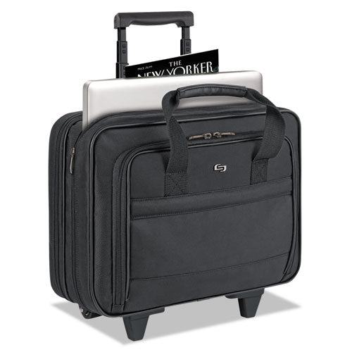 Image of Solo Classic Rolling Case, Fits Devices Up to 15.6", Ballistic Polyester, 15.94 x 5.9 x 12, Black