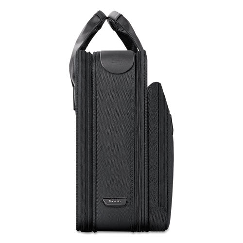 Image of Solo Classic Smart Strap Briefcase, Fits Devices Up to 16", Ballistic Polyester, 17.5 x 5.5 x 12, Black