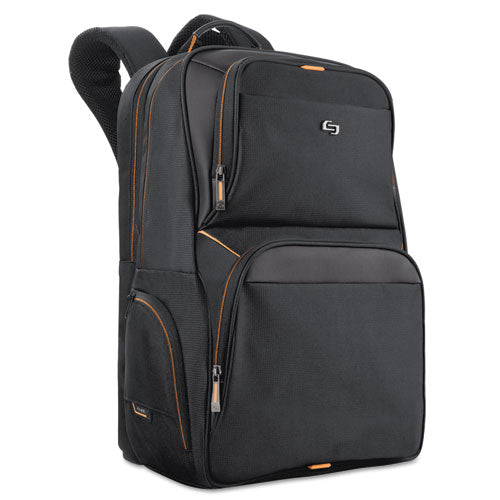 Image of Solo Urban Backpack, Fits Devices Up to 17.3", Polyester, 12.5 x 8.5 x 18.5, Black