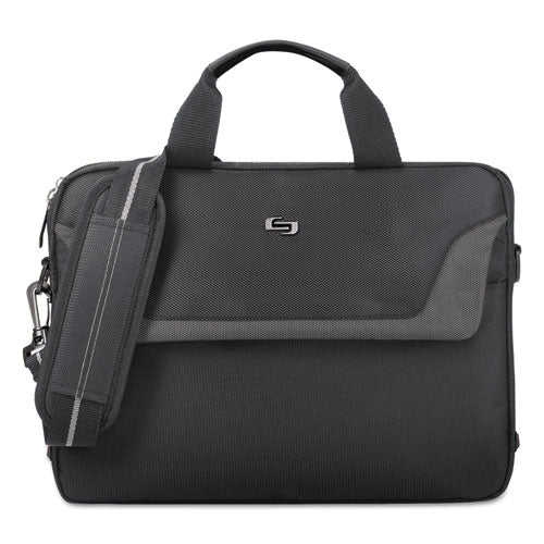 Image of Solo Pro Slim Brief, Fits Devices Up to 14.1", Polyester, 14 x 1.5 x 10.5, Black
