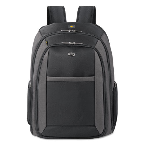 Image of Solo Pro CheckFast Backpack, Fits Devices Up to 16", Ballistic Polyester, 13.75 x 6.5 x 17.75, Black