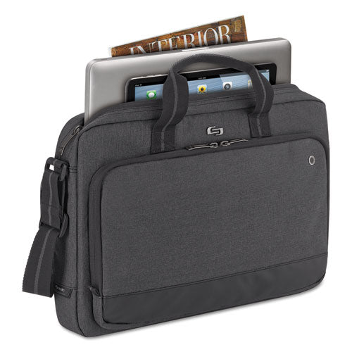 Image of Solo Urban Slimbrief, Fits Devices Up to 15.6", Polyester, 16" x 3" x 11.5", Gray