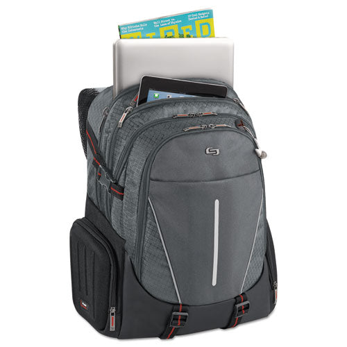 Image of Solo Active Laptop Backpack, Fits Devices Up to 17.3", Polyester, 12.5 x 6.5 x 19, Black
