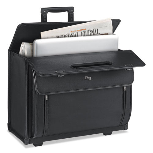 Image of Solo Classic Rolling Catalog Case, Fits Devices Up to 16", Polyester, 18 x 8 x 14, Black