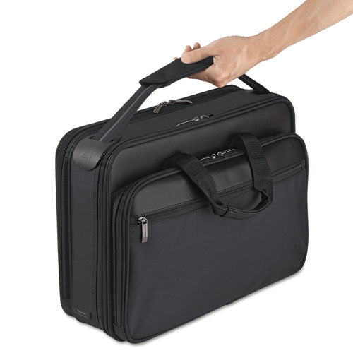 Image of Solo Classic Smart Strap Briefcase, Fits Devices Up to 16", Ballistic Polyester, 17.5 x 5.5 x 12, Black