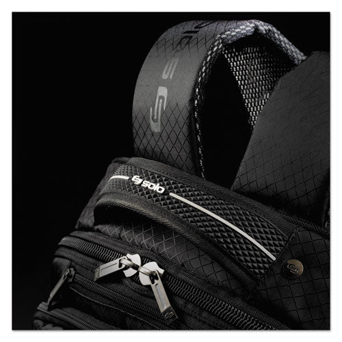 Image of Solo Active Laptop Backpack, Fits Devices Up to 17.3", Polyester, 12.5 x 6.5 x 19, Black