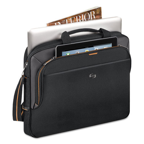 Image of Solo Urban Slim Brief, Fits Devices Up to 15.6", Polyester, 16.5 x 2 x 11.75, Black