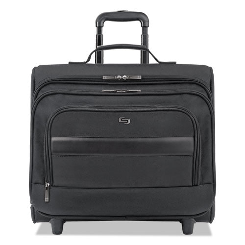 Image of Solo Classic Rolling Overnighter Case, Fits Devices Up to 15.6", Ballistic Polyester, 16.14 x 6.69 x 13.78, Black