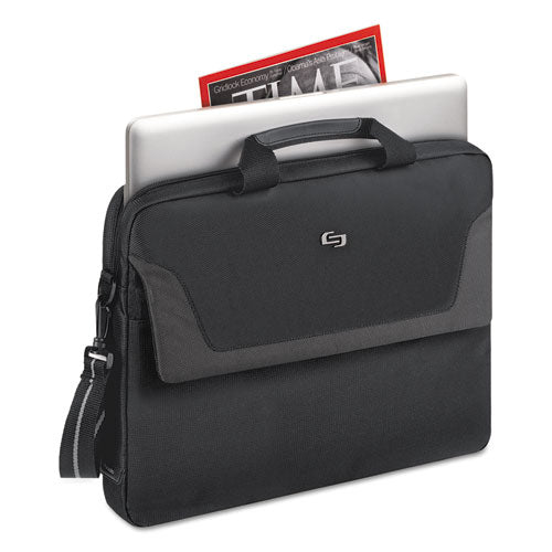 Image of Solo Pro Slim Brief, Fits Devices Up to 16", Polyester, 15.5 x 2 x 11.5, Black