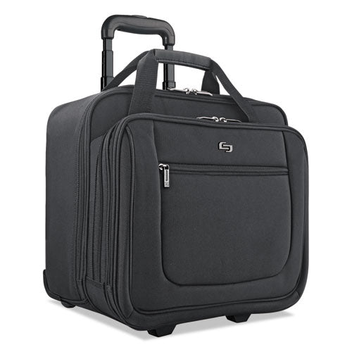 Image of Solo Classic Rolling Case, Fits Devices Up to 17.3", Polyester, 17.5 x 9 x 14, Black