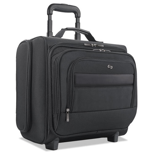 Image of Solo Classic Rolling Overnighter Case, Fits Devices Up to 15.6", Ballistic Polyester, 16.14 x 6.69 x 13.78, Black
