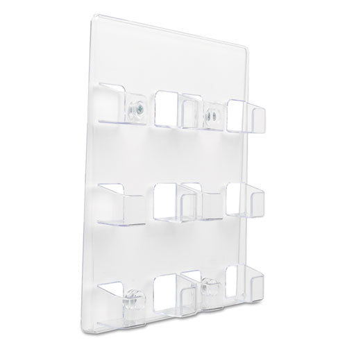 Image of deflecto® 6-Pocket Business Card Holder, Holds 480 Cards, 8.5 X 1.63 X 9.75, Plastic, Clear