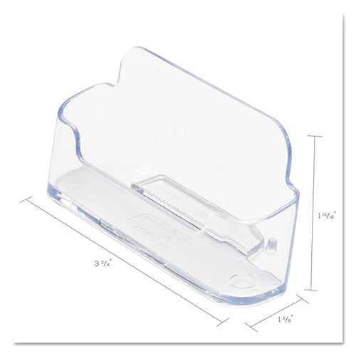 Image of deflecto® Horizontal Business Card Holder, Holds 50 Cards, 3.88 X 1.38 X 1.81, Plastic, Clear