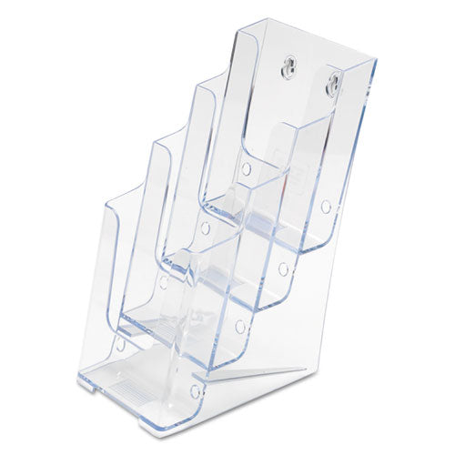 Image of deflecto® 4-Compartment Docuholder, Leaflet Size, 4.88w X 6.13d X 10h, Clear