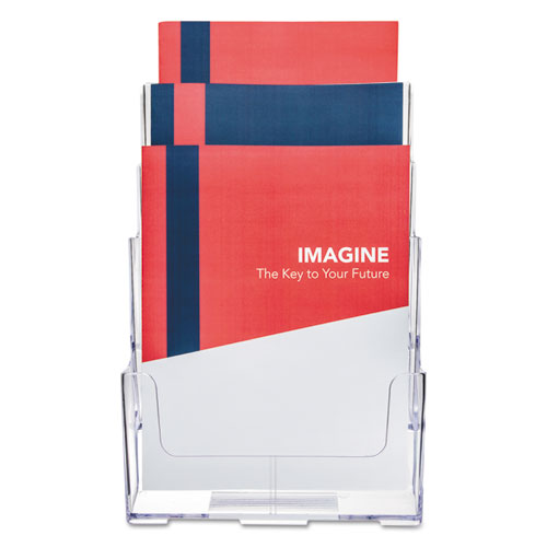 Image of deflecto® 3-Compartment Docuholder, Magazine Size, 9.5w X 6.25d X 12.63, Clear