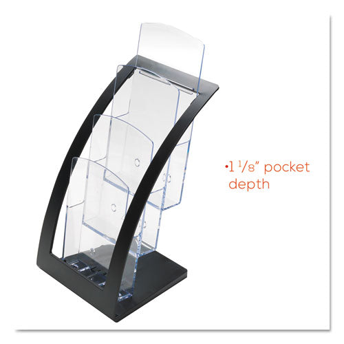Image of deflecto® 3-Tier Literature Holder, Leaflet Size, 6.75w X 6.94d X 13.31h, Black