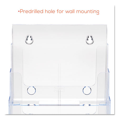 Image of deflecto® 4-Compartment DocuHolder, Magazine Size, 9.38w x 7d x 13.63h, Clear