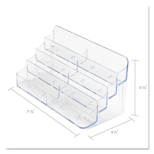 Image of deflecto® 8-Pocket Business Card Holder, Holds 400 Cards, 7.78 X 3.5 X 3.38, Plastic, Clear