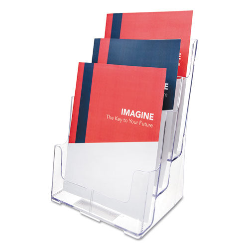 Image of deflecto® 3-Compartment Docuholder, Magazine Size, 9.5w X 6.25d X 12.63, Clear
