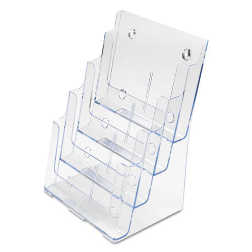 Image of deflecto® 4-Compartment DocuHolder, Magazine Size, 9.38w x 7d x 13.63h, Clear