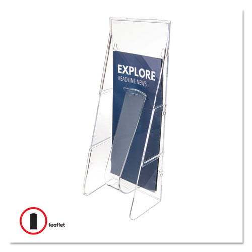 Image of deflecto® Stand-Tall Wall-Mount Literature Rack, Leaflet, 4.56w X 3.25d X 11.88h, Clear