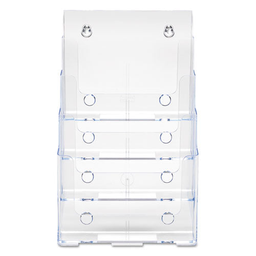 Image of deflecto® 4-Compartment DocuHolder, Magazine Size, 9.38w x 7d x 13.63h, Clear