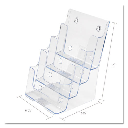 Image of deflecto® 4-Compartment Docuholder, Booklet Size, 6.88w X 6.25d X 10h, Clear