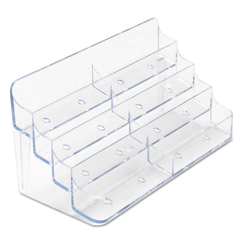 Image of deflecto® 8-Pocket Business Card Holder, Holds 400 Cards, 7.78 X 3.5 X 3.38, Plastic, Clear