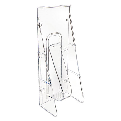 Image of deflecto® Stand-Tall Wall-Mount Literature Rack, Leaflet, 4.56w X 3.25d X 11.88h, Clear